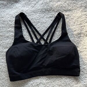 Black Lulu Lemon Strappy Sports Bra - like new